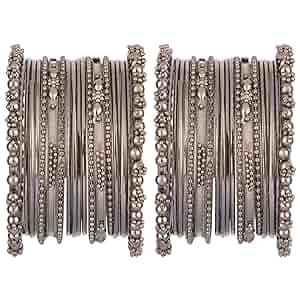 Amazon.com: Efulgenz Oxidized Indian Bangles for Women